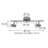 INLIGHT DIFOTO SPOT SE RAG METALLIKO GU10 OXuNTE 40x8x15cm 9076-2